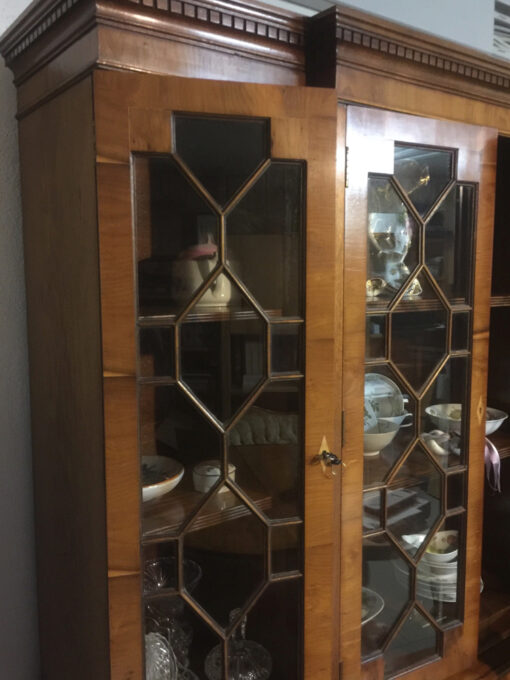 Antique Inlaid Bureau Bookcase Mad Of Yew Tree