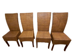 Dining-Room-Suite, 4 Chairs, Made Of Rattan