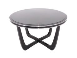 Art Deco Coffee Table, 1930, Restored, Black, Piano Laquer