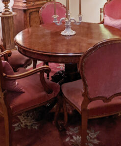 Dining Room Set: Round Wood Table and 6 Chairs