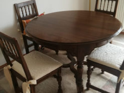Round Antique Table, Solid Wood