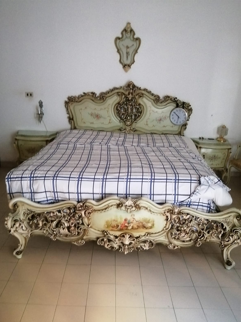 periodieke Executie Christchurch Bed, 2 Nightstand, Baroque-Style - Original Antique Furniture