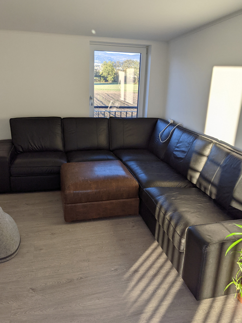 Black Leather Sofa Corner Living