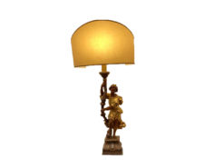 Ornamental lamp with angel figure, 20th Century