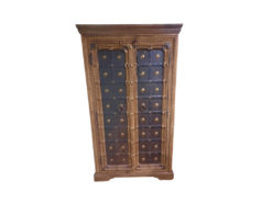 Wood Cabinet, Iron Fittings, Colonial Style