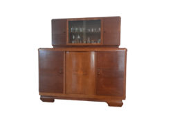 Antique Buffet, Solid Wood, Top And Marble Slab Pull-out