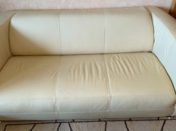White Leather 3-Seat-Sofa