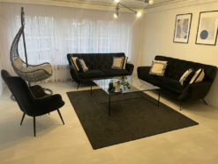 Designer Living Room Set, 2 Sofas & Armchair