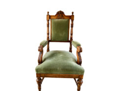 Antqiue Green Upholstered Armchair