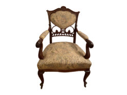 Antique Upholstered Armchair, Solid Wood