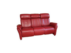 Red Leather Relax Sofa, Living Room