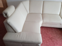 Motorized Relax Corner Sofa, Cremewhite, Leather