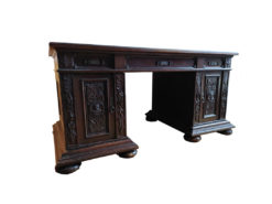 Original Gründerzeit Wood Desk + Wood Chair