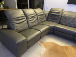 Black Himolla Corner Relax Sofa, Leather