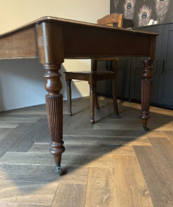 Antique Dining Table + Chair, Solid Wood