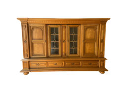 4-Door Display Cabinet / Bookcase, Solid Wood