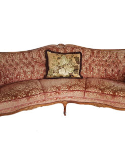 Round Upholstered Sofa, Chippendale-Style, Solid Wood