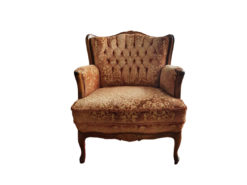 Upholstered Armchair, Chippendale-Style, Solid Wood