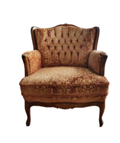 Upholstered Armchair, Chippendale-Style, Solid Wood