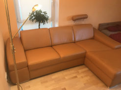 Brown Leather Corner Sofa, Living Room