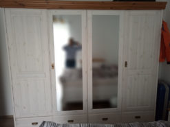 White Linea Bedroom Closet, Solid Pine, Farmhouse Style