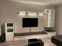 Living Room Wall Unit: TV Lowboard + Hanging Cabinet + Vitrine