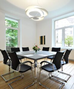 Table Conversa square 160x160 incl. 8x Wilkhahn Modus 277/07 cantilever chairs
