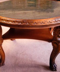 Men's room Wotan 50s/60s, round coffee table with marble top, lion paws