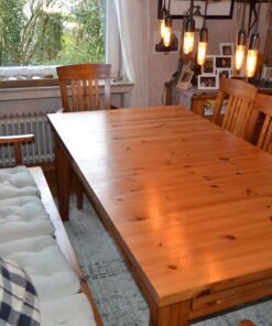 Dining table with bench and 5 chairs