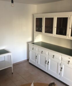 Gepflegte Original Jugendstil Esszimmer Set 9-teilig in Schleiflack weiß
