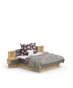 Bettanlage Forest Wildeiche Nachbildung/Basaltgrau Nachbildung ca. 180 x 200 cm