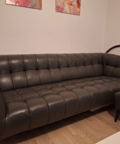 Ledercouch mit Hocker