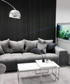 Big Sofa 285cm - grau - Microfaser XXL Couch inkl. Kissen Federkern
