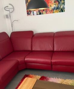 Ledersofa mit Sessel