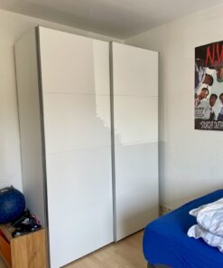 Schwebetürenschrank weiß, 1,50m breit