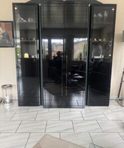 Schrankkombination " Art Deco Nova" Lack Hochglanz schwarz