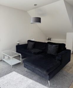 Schwarzes Samt Sofa