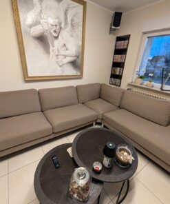 ROLF BENZ Ecksofa Wohnlandschaft beige Récamiere Gewebe