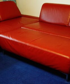 Ecksofa / Wohnlandschaft, echt Leder, rot, W. Schillig