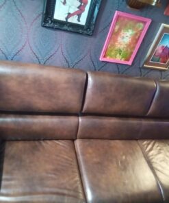 ECHTLEDER 3 Sitzer Sofa / Ottomane