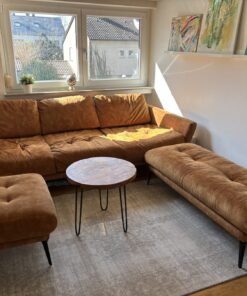 Sofa Schillig Softy mit zwei Hockern