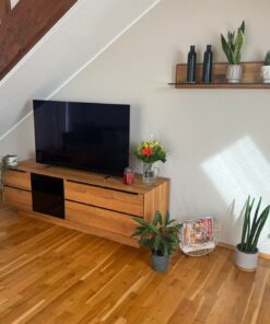 TV Lowboard mit Wandregal/ TV Unterschrank