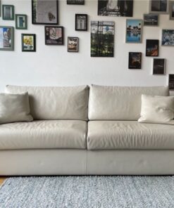 Ledersofa weiß