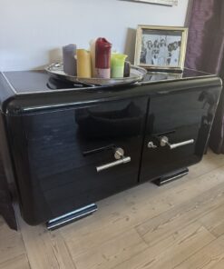 Einmaliges schwarzes Buffet Art Deko mit Aufsatz.