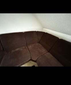 Velours Lederecksofa wie neu