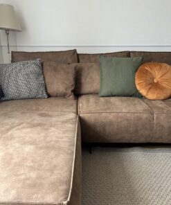 Eck-Sofa in brauner Leder Optik
