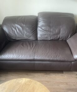 Ledersofas WSchillig braun 3 Sitzer und 2 Sitzer Chromfüsse