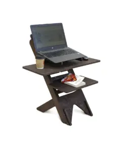 Schreibtischaufsatz für Notebook, Laptopständer Holz, höhenverstellbar