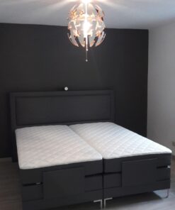 Wellnova Boxspringbett 180/200 cm grau mit Motor, verstellbarer Schlafkomfort