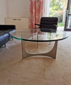 Aluminium und Glas Couchtisch von Knut Hesterberg für Ronald Schmitt, 1960er